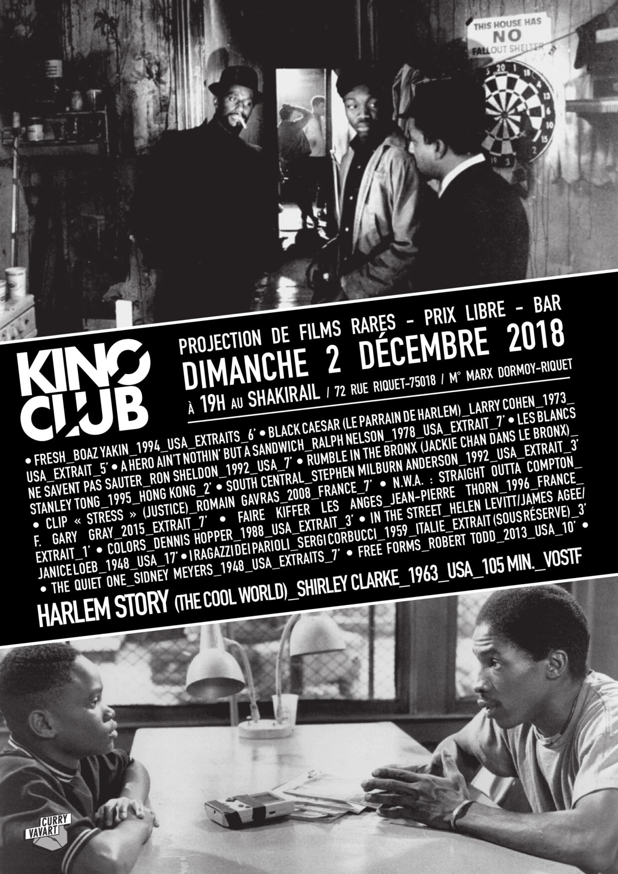 SÉANCES KINO CLUB 2018 (LE SHAKIRAIL ET VILLA BELLEVILLE)