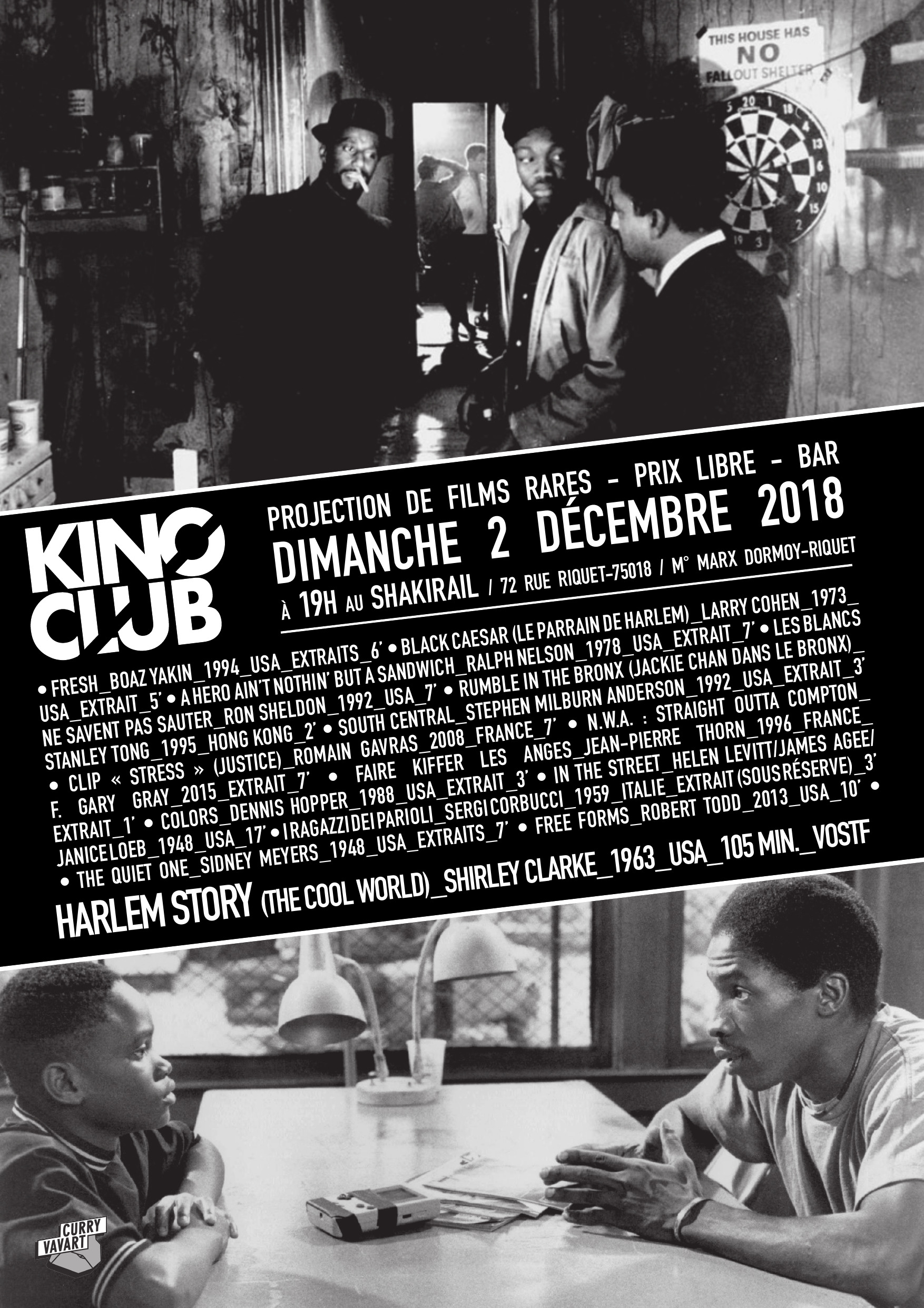 SÉANCES KINO CLUB 2018 (LE SHAKIRAIL ET VILLA BELLEVILLE)